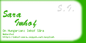 sara imhof business card